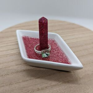 Ring Dish Diamond Shape w/ Glitter